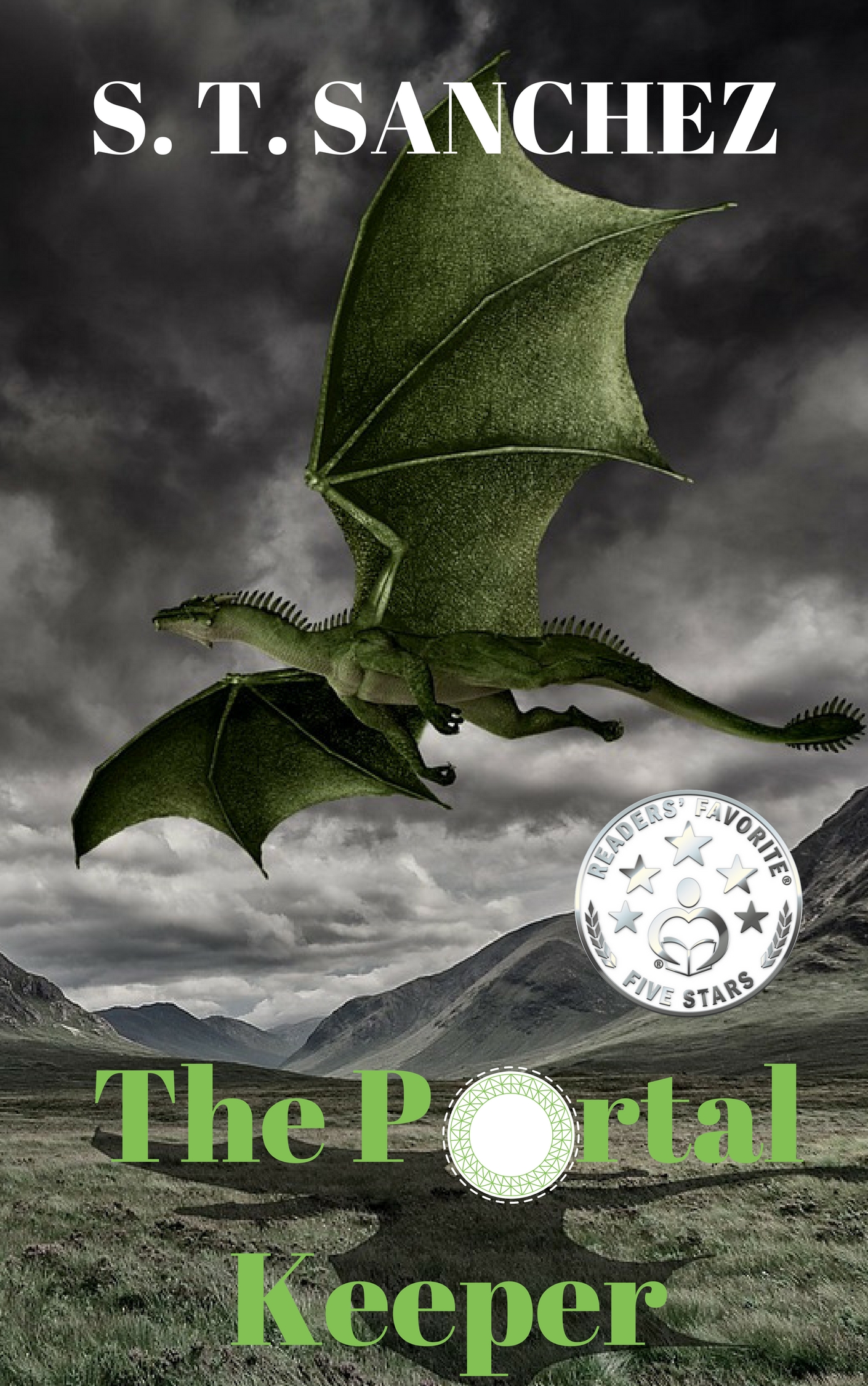The cover art for "The Portal Keeper" by Sarah Sanchez depicting a dragon.