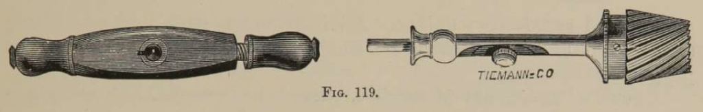 Trephining tool used in nineteenth century brain surgery.