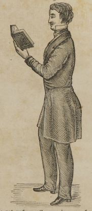 Man reading book from "A treatise on anatomy, physiology, and hygiene" 1858