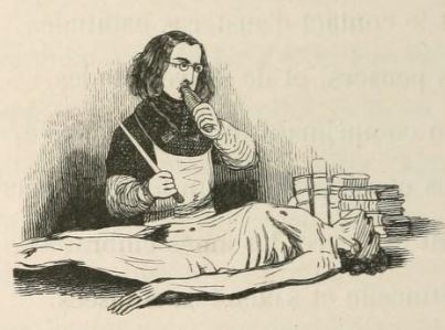 alcoholic medical student performing autopsy from Nemesis medicale