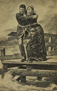 suicidal lovers on a pier during a storm