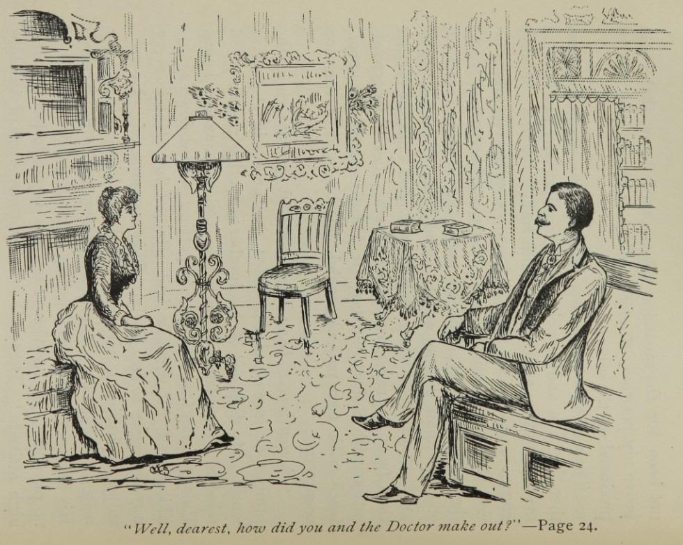 man and woman talking